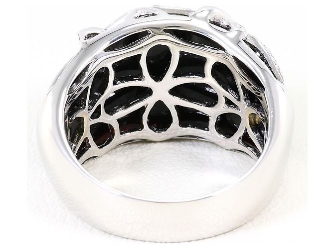 Autre Marque Anello a fascia in oro bianco 18K e onice con diamanti Nero D'oro - vista 4