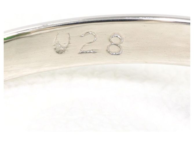 Autre Marque Platinbandring mit Diamant und Jade - Ansicht 6