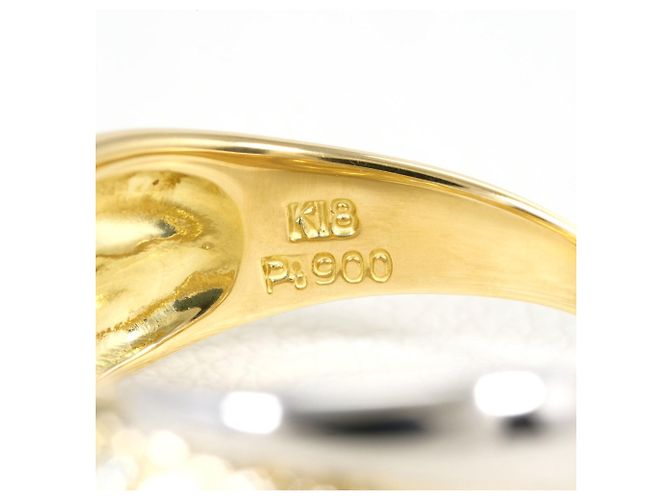 Autre Marque Anello a fascia elegante in oro 18K e platino D'oro - vista 5