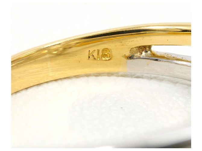 Autre Marque Ehering aus 18K Gelbgold und Platin mit Diamant Golden - Ansicht 6
