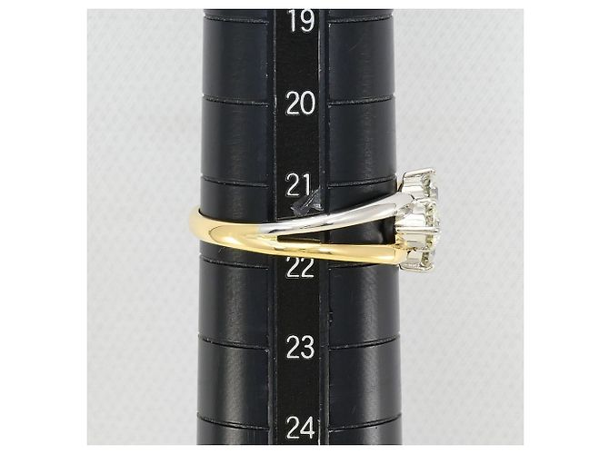 Autre Marque Ehering aus 18K Gelbgold und Platin mit Diamant Golden - Ansicht 8