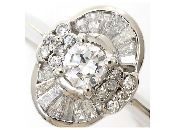 Autre Marque Platin-Ring mit Diamant - Ansicht 2