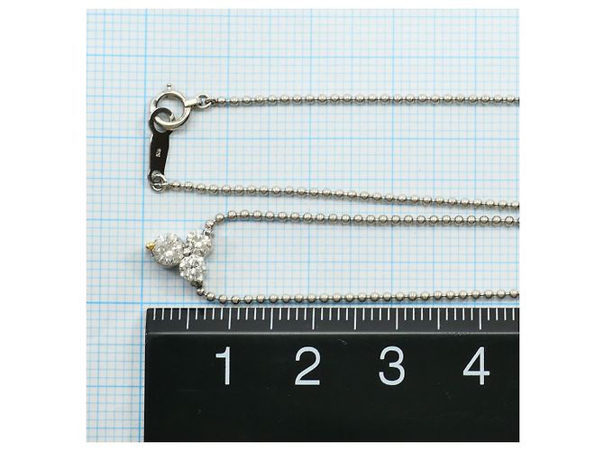 Autre Marque Platinhalskette mit Diamantanhänger - Ansicht 5
