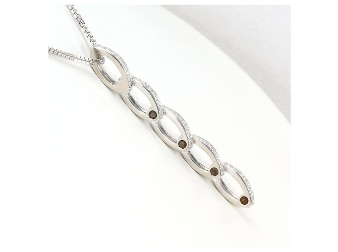 Autre Marque Collar de oro blanco 18K con diamante Dorado - vista 2