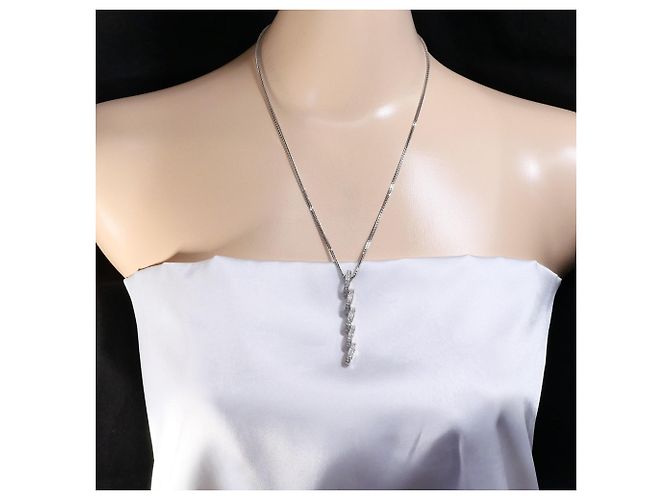Autre Marque Collar de oro blanco 18K con diamante Dorado - vista 7