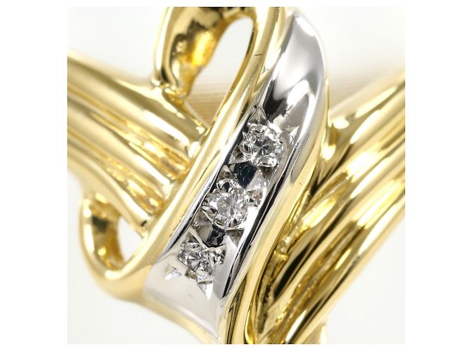 Autre Marque Anello fede in platino e oro giallo con diamanti D'oro - vista 2