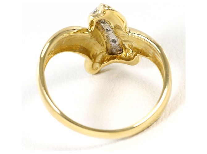 Autre Marque Anello fede in platino e oro giallo con diamanti D'oro - vista 4
