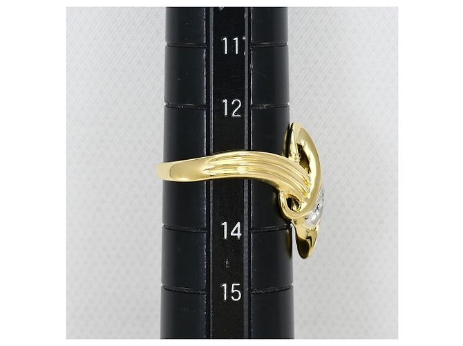 Autre Marque Anello fede in platino e oro giallo con diamanti D'oro - vista 8