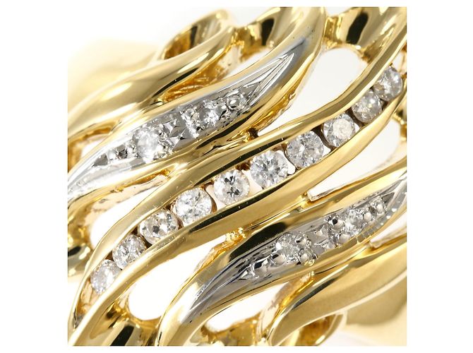 Autre Marque Ehering aus Platin und 18K Gelbgold mit Diamant Golden - Ansicht 2