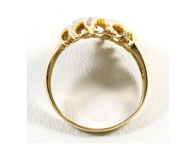 Autre Marque Ehering aus Platin und 18K Gelbgold mit Diamant Golden - Ansicht 3