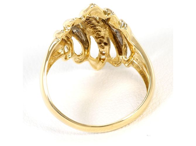 Autre Marque Ehering aus Platin und 18K Gelbgold mit Diamant Golden - Ansicht 4