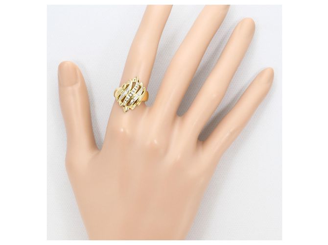 Autre Marque Ehering aus Platin und 18K Gelbgold mit Diamant Golden - Ansicht 8