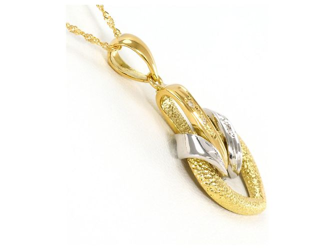 Autre Marque Collana in oro giallo 18K e platino con diamante D'oro - vista 2