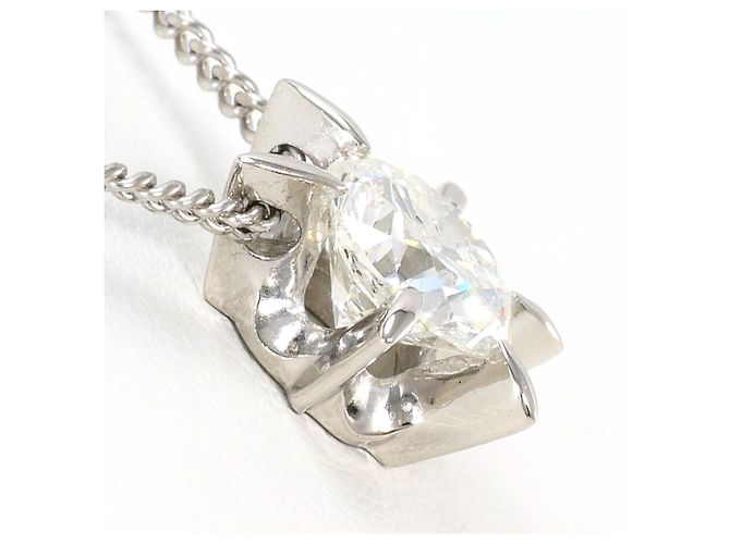 Autre Marque Platinhalskette mit Diamantanhänger - Ansicht 2