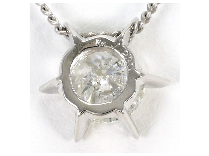 Autre Marque Platinhalskette mit Diamantanhänger - Ansicht 3
