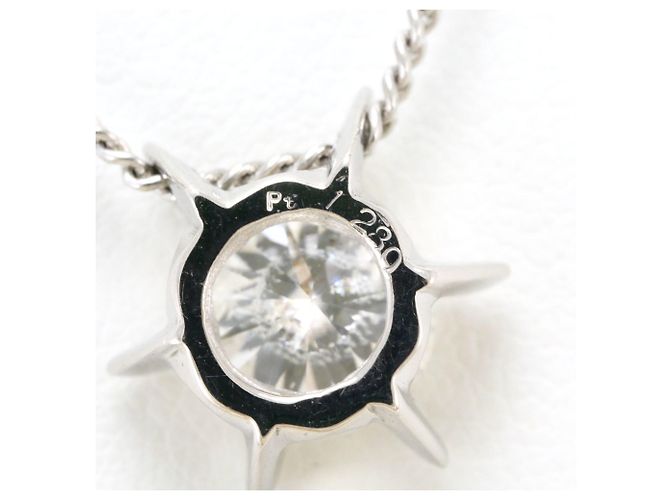 Autre Marque Platinhalskette mit Diamantanhänger - Ansicht 4