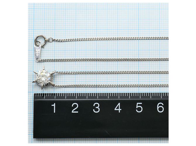 Autre Marque Platinhalskette mit Diamantanhänger - Ansicht 5