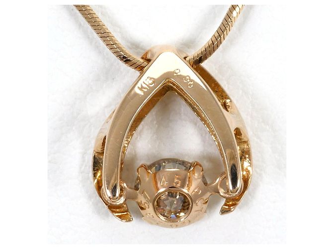 Autre Marque Collana in oro rosa 18K con diamante brown Marrone D'oro - vista 3