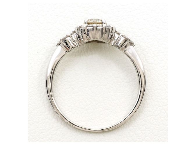 Autre Marque PT900 Platin-Bandring mit braunen Diamanten - Ansicht 3