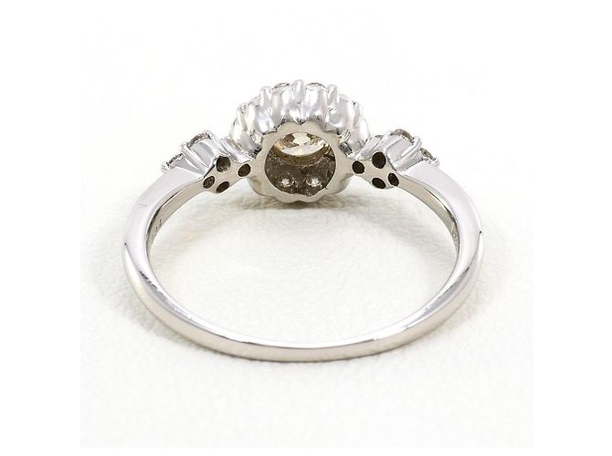 Autre Marque PT900 Platin-Bandring mit braunen Diamanten - Ansicht 4