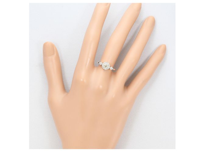 Autre Marque PT900 Platin-Bandring mit braunen Diamanten - Ansicht 7