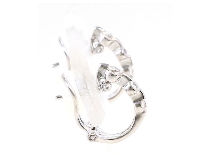 Autre Marque Orecchini a lobo in platino e oro bianco con diamanti D'oro - vista 3