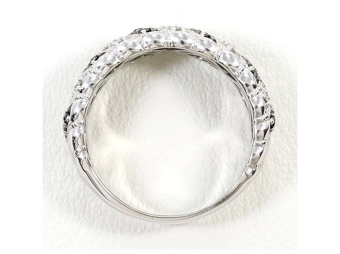 Autre Marque Ehering aus 18K Weißgold mit Diamanten Schwarz Golden - Ansicht 3