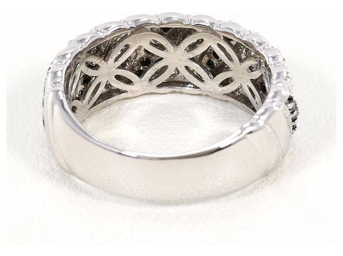 Autre Marque Ehering aus 18K Weißgold mit Diamanten Schwarz Golden - Ansicht 4
