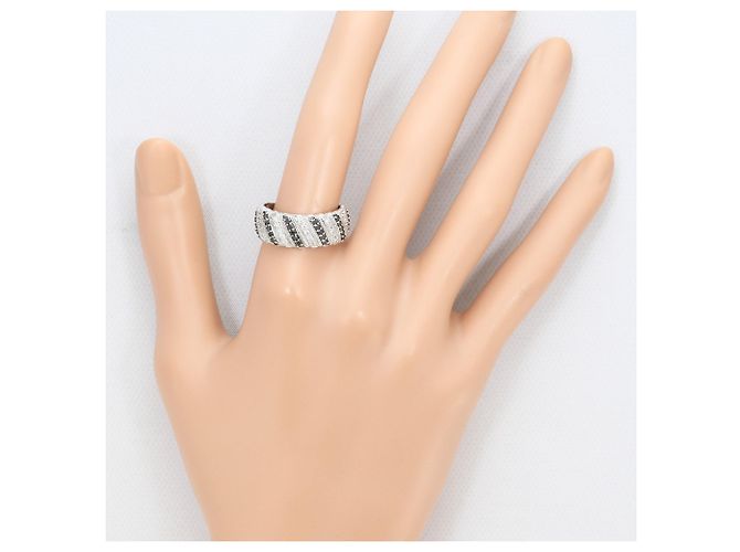 Autre Marque Ehering aus 18K Weißgold mit Diamanten Schwarz Golden - Ansicht 7