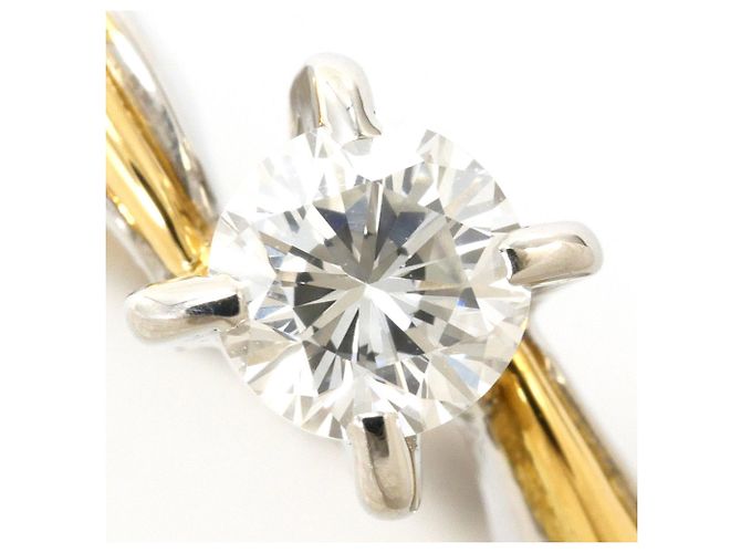 Autre Marque Ehering aus Platin und Gelbgold mit Diamant Golden - Ansicht 2