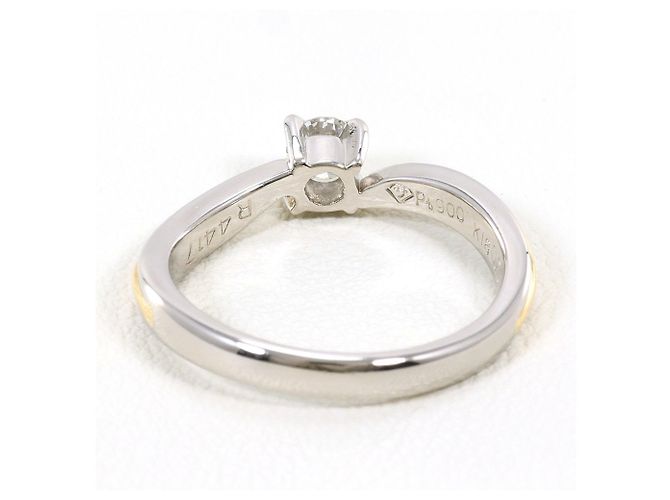 Autre Marque Ehering aus Platin und Gelbgold mit Diamant Golden - Ansicht 4
