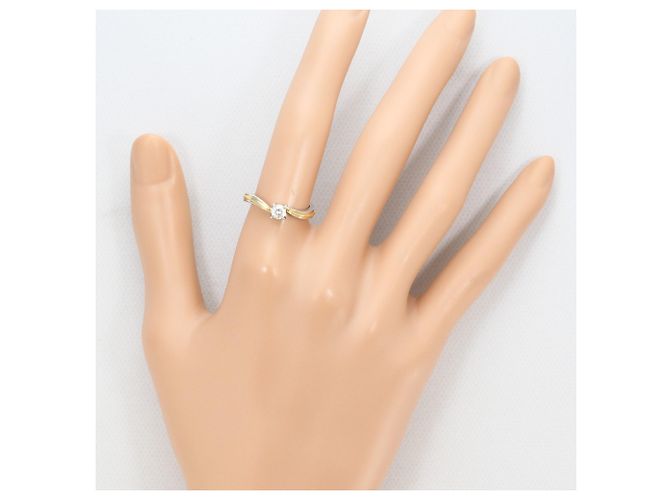 Autre Marque Ehering aus Platin und Gelbgold mit Diamant Golden - Ansicht 7