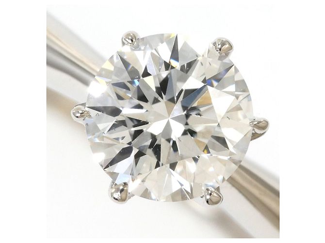 Autre Marque PT1000 Platinbandring mit Diamant - Ansicht 2