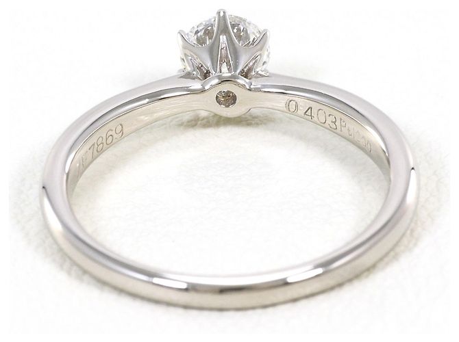 Autre Marque PT1000 Platinbandring mit Diamant - Ansicht 4