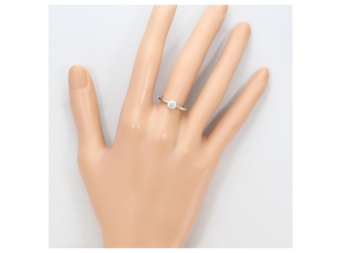 Autre Marque PT1000 Platinbandring mit Diamant - Ansicht 7