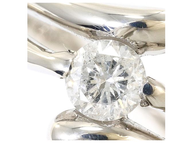 Autre Marque PT900 Platin-Ehering mit Diamant - Ansicht 2