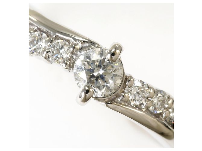 Autre Marque PT900 Platinring mit Diamant - Ansicht 2