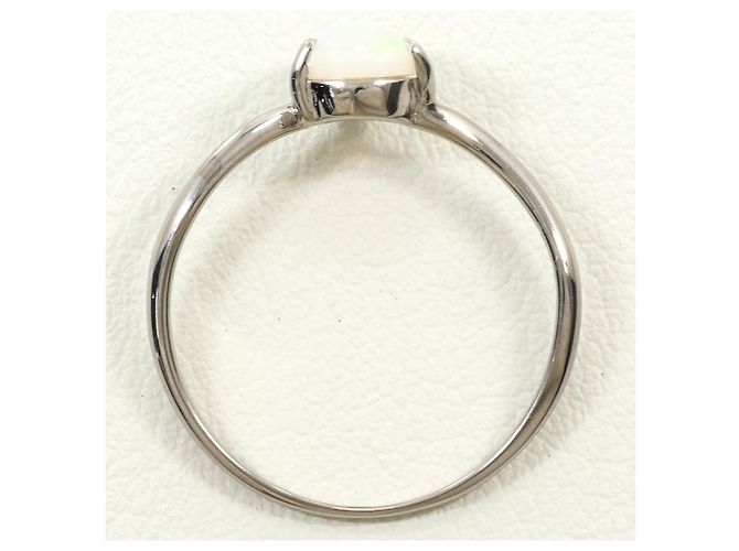 Autre Marque Ringband aus 18K Weißgold mit Opal Golden - Ansicht 3