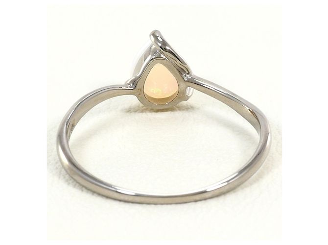 Autre Marque Ringband aus 18K Weißgold mit Opal Golden - Ansicht 4
