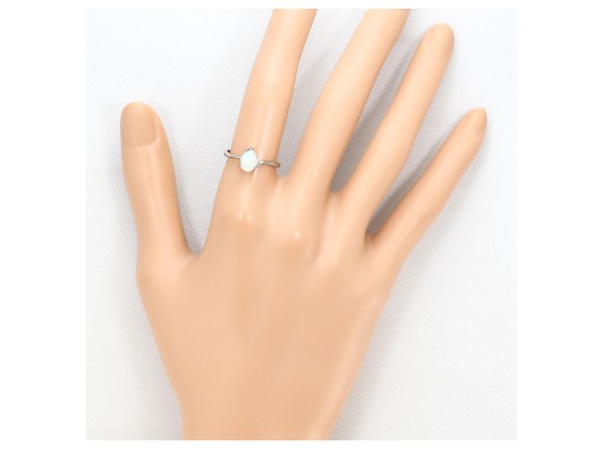 Autre Marque Ringband aus 18K Weißgold mit Opal Golden - Ansicht 6
