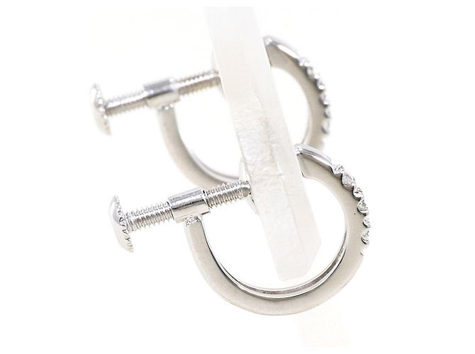 Autre Marque Orecchini a clip in oro bianco 10K e diamanti D'oro - vista 2