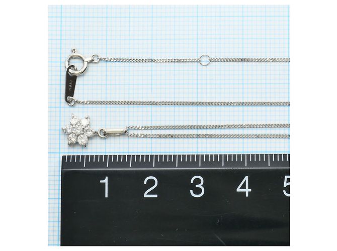 Autre Marque Platin-Halskette mit Diamant-Detail - Ansicht 4
