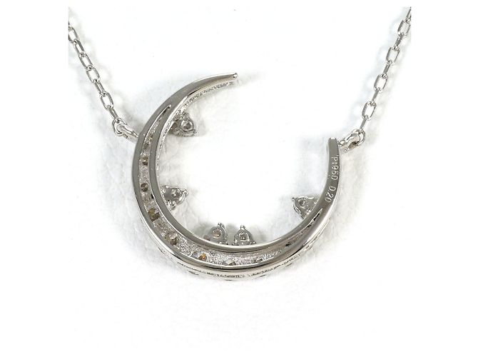 Autre Marque Platinhalskette mit Diamantanhänger - Ansicht 3