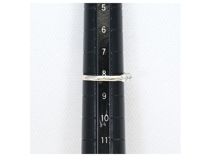 Autre Marque Platin-Ehering mit Diamant - Ansicht 7