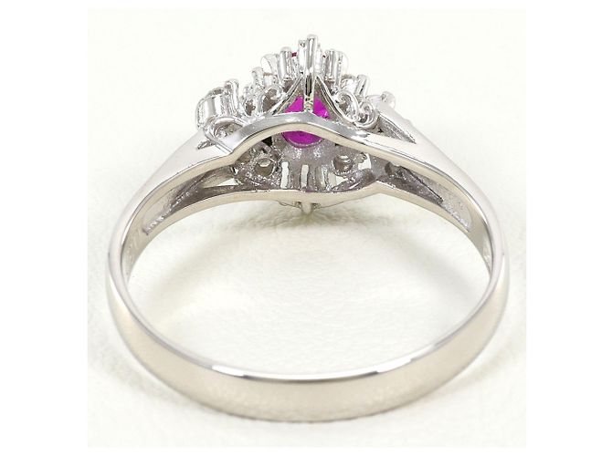 Autre Marque Platinbandring mit Rubin und Diamant - Ansicht 3