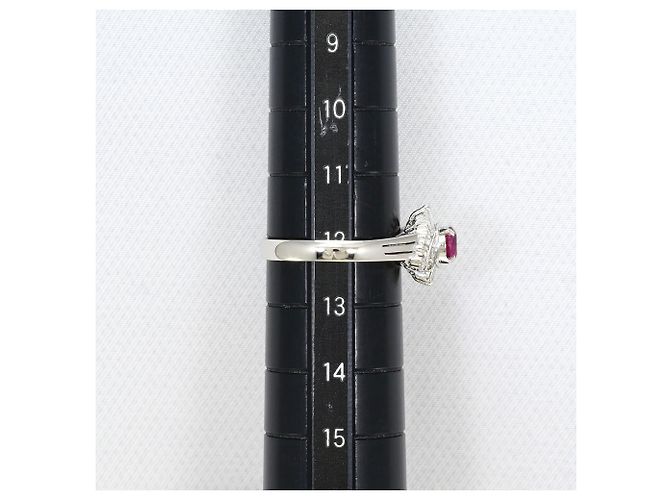 Autre Marque Platinbandring mit Rubin und Diamant - Ansicht 7