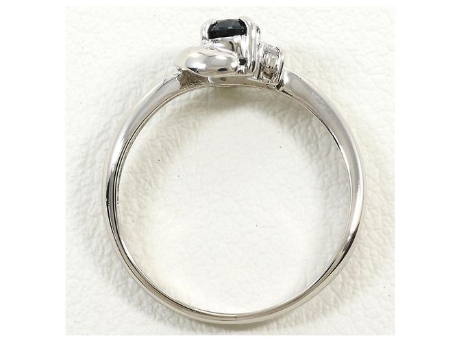 Autre Marque Platinring PT850 mit Saphir und Diamant - Ansicht 2