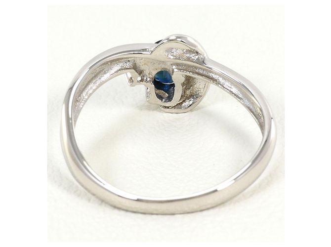 Autre Marque Platinring PT850 mit Saphir und Diamant - Ansicht 3