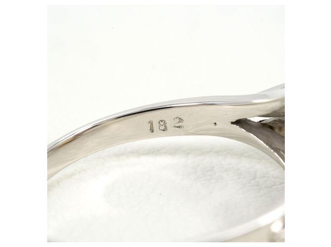Autre Marque Platin-Bandring mit Opal und Diamant - Ansicht 6