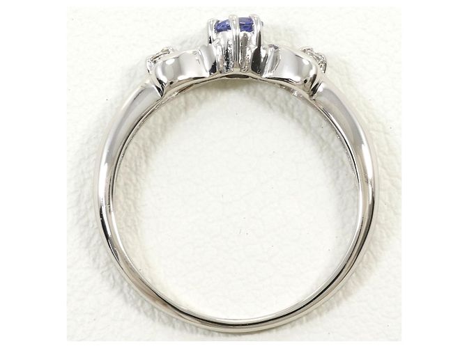 Autre Marque Platin-Bandring mit Diamant und Tanzanit - Ansicht 2